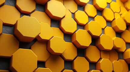 Modern Yellow Hexagonal Wall Panels for Contemporary Interior Design