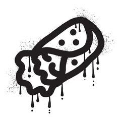 Mexican food Burrito graffiti drawn with black spray paint