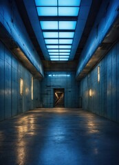 In the depths of the underground, blue lighting creates an empty expanse, providing ample space for...