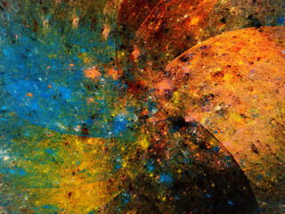 blue and yellow abstract fractal background 3d rendering illustration