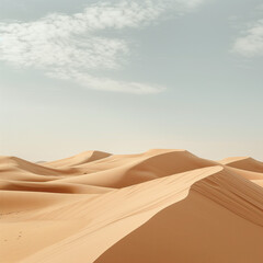 Sweeping Dunes of the Sahara Desert Under Clear Skies
