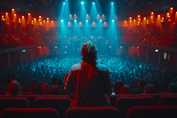 A split-screen image featuring a crowded, bustling concert and a serene, acoustic performance....