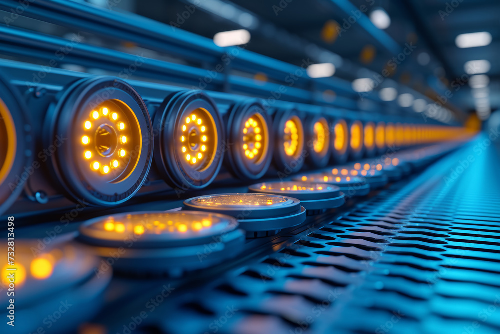 Poster the intricate design and production process of energy-efficient led lighting solutions, contributing