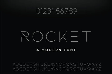 Naklejka premium Minimal modern alphabet fonts. Typography minimalist urban digital fashion future creative logo font. vector illustration