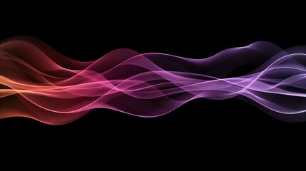 Ethereal smoke waves in purple and red gradients on a black background