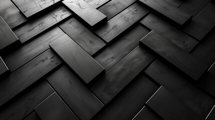 Elegant Black Wooden Wall Texture: Modern Interlocking Panels for Contemporary Interior Design