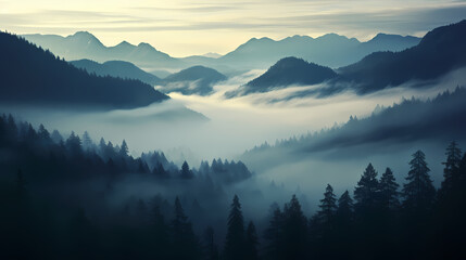 Obraz premium Majestic mountains, panoramic peaks PPT background