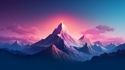 Majestic mountains, panoramic peaks PPT background