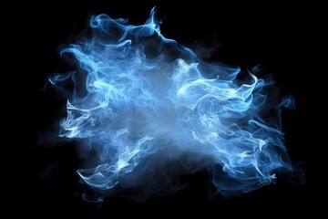 Isolated blue fire Intense and vibrant Elemental power and energy concept