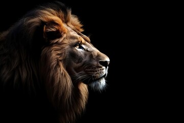 Regal lion portrait Majestic and powerful King of the jungle theme