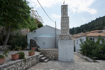 Summer view of village of Agios Nikitas at Lefkada, Greece