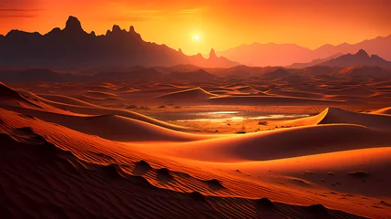 Cercles muraux Brun Desert background, desert landscape photography with golden sand dunes
