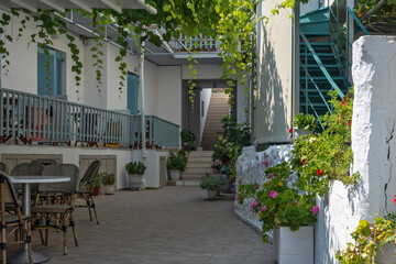 Fototapeta na wymiar Summer view of village of Agios Nikitas at Lefkada, Greece