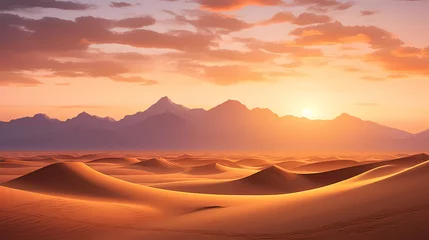 Fotobehang Baksteen Desert background, desert landscape photography with golden sand dunes