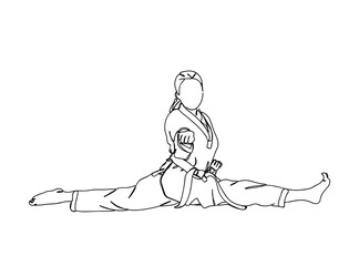 Taekwondo Player Single Line Drawing Ai, EPS, SVG, PNG, JPG zip file