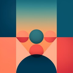 Modern Abstract Geometric Art with Vibrant Colors and Shapes