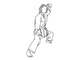 Taekwondo Player Single Line Drawing Ai, EPS, SVG, PNG, JPG zip file