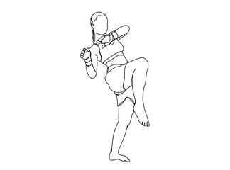 Boxing Player Single Line Drawing Ai, EPS, SVG, PNG, JPG zip file