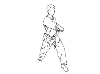 Taekwondo Player Single Line Drawing Ai, EPS, SVG, PNG, JPG zip file