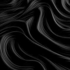 Abstract Black Silk Waves Textured Background