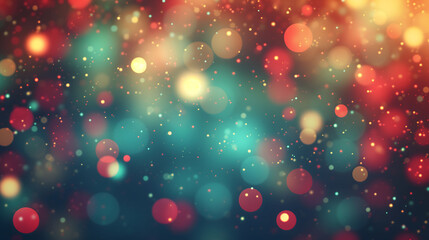 Fototapeta na wymiar Abstract Bokeh Lights Background with Warm Colorful Glowing Particles