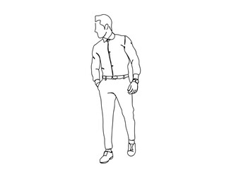 Person, Man, Boy, Fashion Dress, Clothings Single Line Drawing Ai, EPS, SVG, PNG, JPG zip file