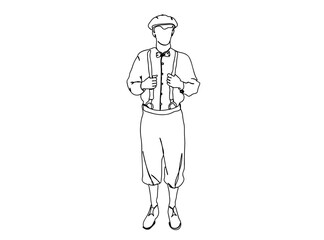 Person, Man, Boy, Fashion Dress, Clothings Single Line Drawing Ai, EPS, SVG, PNG, JPG zip file
