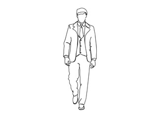 Person, Man, Boy, Fashion Dress, Clothings Single Line Drawing Ai, EPS, SVG, PNG, JPG zip file