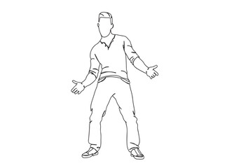 Person, Man, Boy, Fashion Dress, Clothings Single Line Drawing Ai, EPS, SVG, PNG, JPG zip file