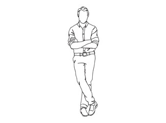 Person, Man, Boy, Fashion Dress, Clothings Single Line Drawing Ai, EPS, SVG, PNG, JPG zip file