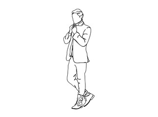 Person, Man, Boy, Fashion Dress, Clothings Single Line Drawing Ai, EPS, SVG, PNG, JPG zip file