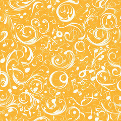 abstract patterns music, Seamless tile pattern AI art