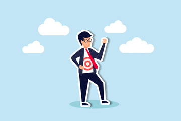 Recruiting target candidates, headhunting in HR, and finding the right audience in marketing are essential concept, businessman wearing eyeglasses tearing his suit reveal target symbol on his shirt.