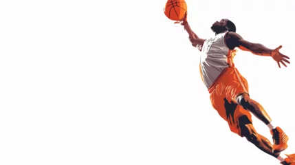 Fotobehang Basketball player before jump vector illustration. © Hyper