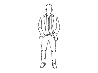 Person, Man, Boy, Fashion Dress, Clothings Single Line Drawing Ai, EPS, SVG, PNG, JPG zip file