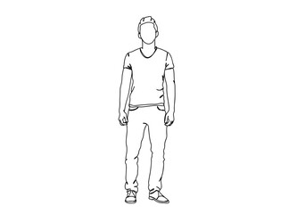 Person, Man, Boy, Fashion Dress, Clothings Single Line Drawing Ai, EPS, SVG, PNG, JPG zip file
