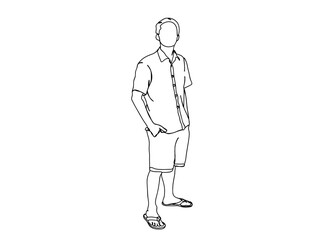 Person, Man, Boy, Fashion Dress, Clothings Single Line Drawing Ai, EPS, SVG, PNG, JPG zip file