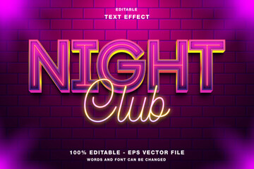 Night Club Neon Light Editable Text Effect