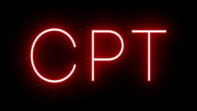 Red retro neon sign with the three-letter identifier for CPT Cape Town International Airport