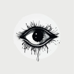 Eye in cartoon, doodle style. Image for t-shirt, web, mobile apps and ui.  Isolated 2d vector illustration in logo, icon, sketch style, Eps 10. AI Generative