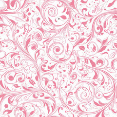 pink abstract patterns music, Seamless tile pattern AI art