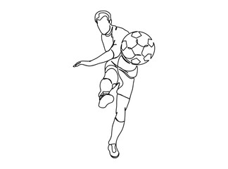 Football Player Single Line Drawing Ai, EPS, SVG, PNG, JPG zip file