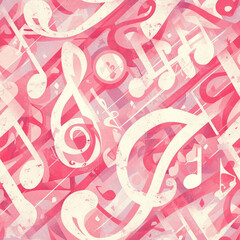 pink abstract patterns music, Seamless tile pattern AI art