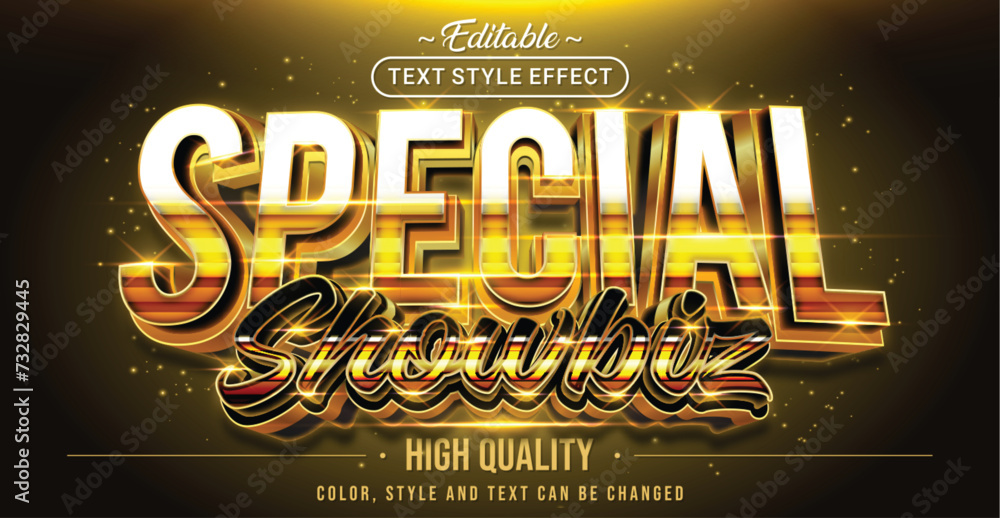 Poster editable text style effect - special showbiz text style theme.