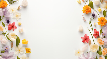 Naklejka na ściany i meble Vibrant Blossom Archway on a Pure Backdrop