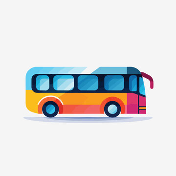 Illustration of bus icon on transparent background.