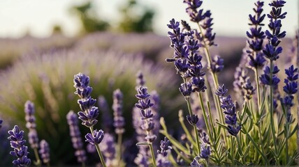 Bush of lavender flowers on plain white background from Generative AI