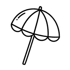 Beach umbrella line icon.