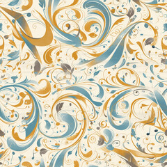 abstract patterns music, Seamless tile pattern AI art