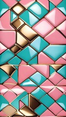 Geometric Patterns with Vibrant Tiles and Abstract Shapes

